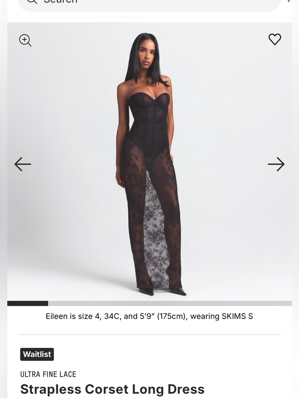 SKIMS Ultra Fine Lace Corset Dress